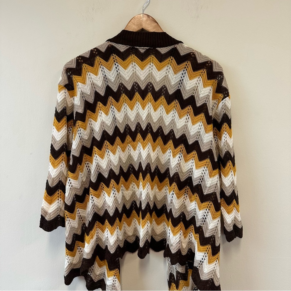 Chevron Patterned Lace Open Front Cardigan - Picture 7 of 7